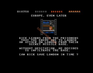 une photo d'Ã©cran de Rick Dangerous sur Commodore Amiga